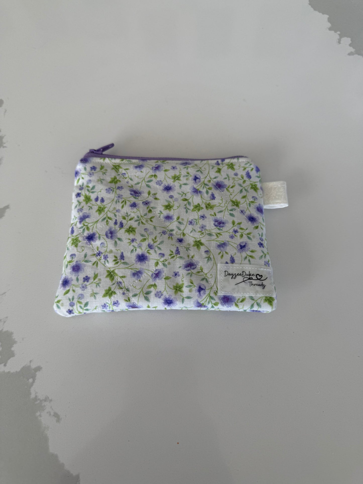 Lavender Field Mini Keychain Wallet