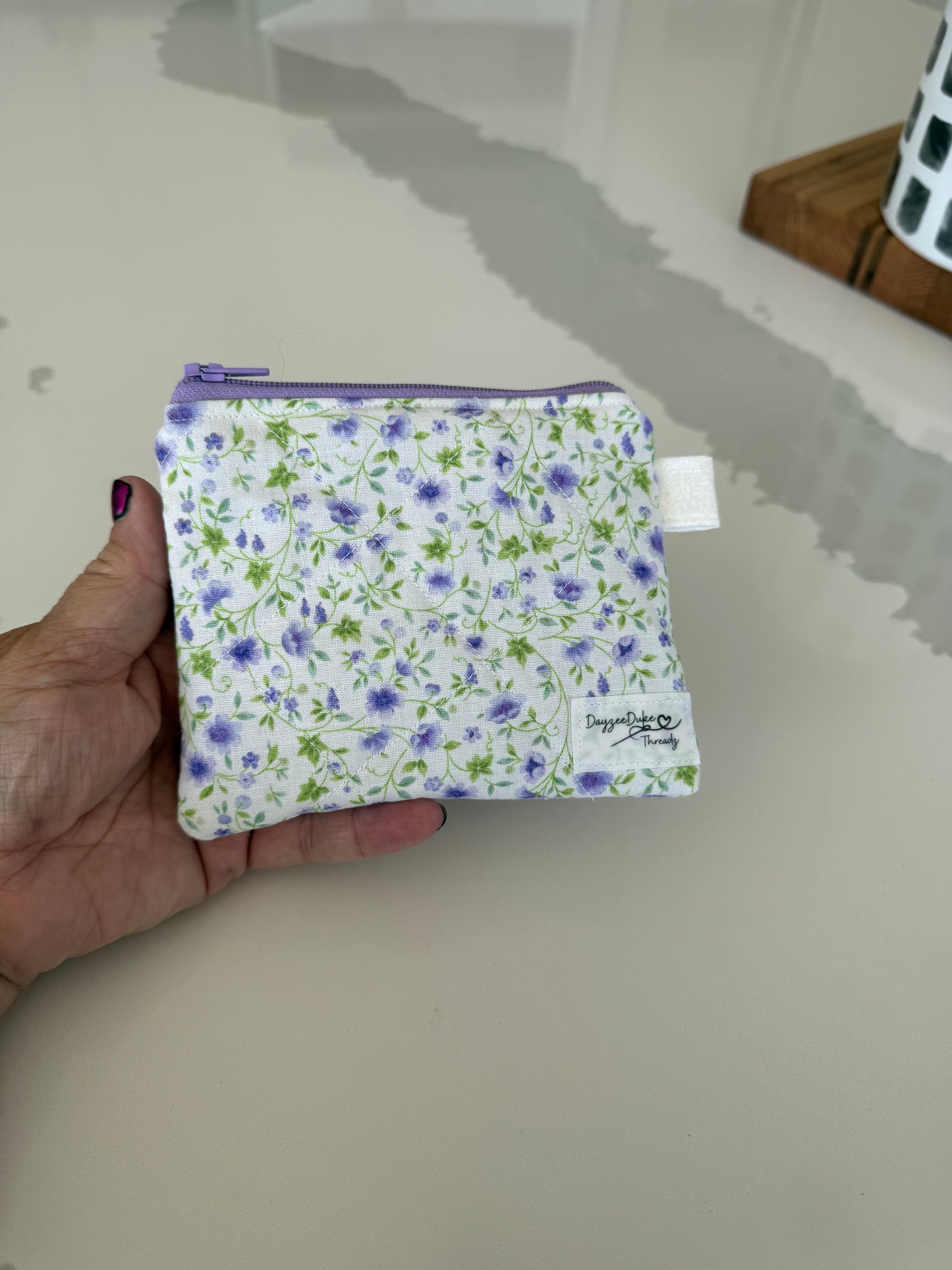 Lavender Field Mini Keychain Wallet