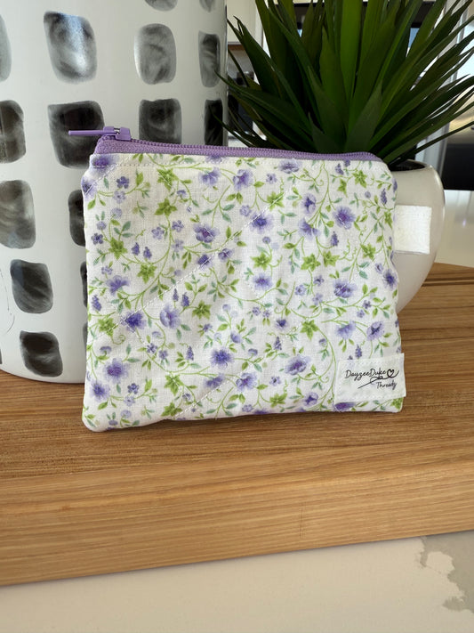 Lavender Field Mini Keychain Wallet
