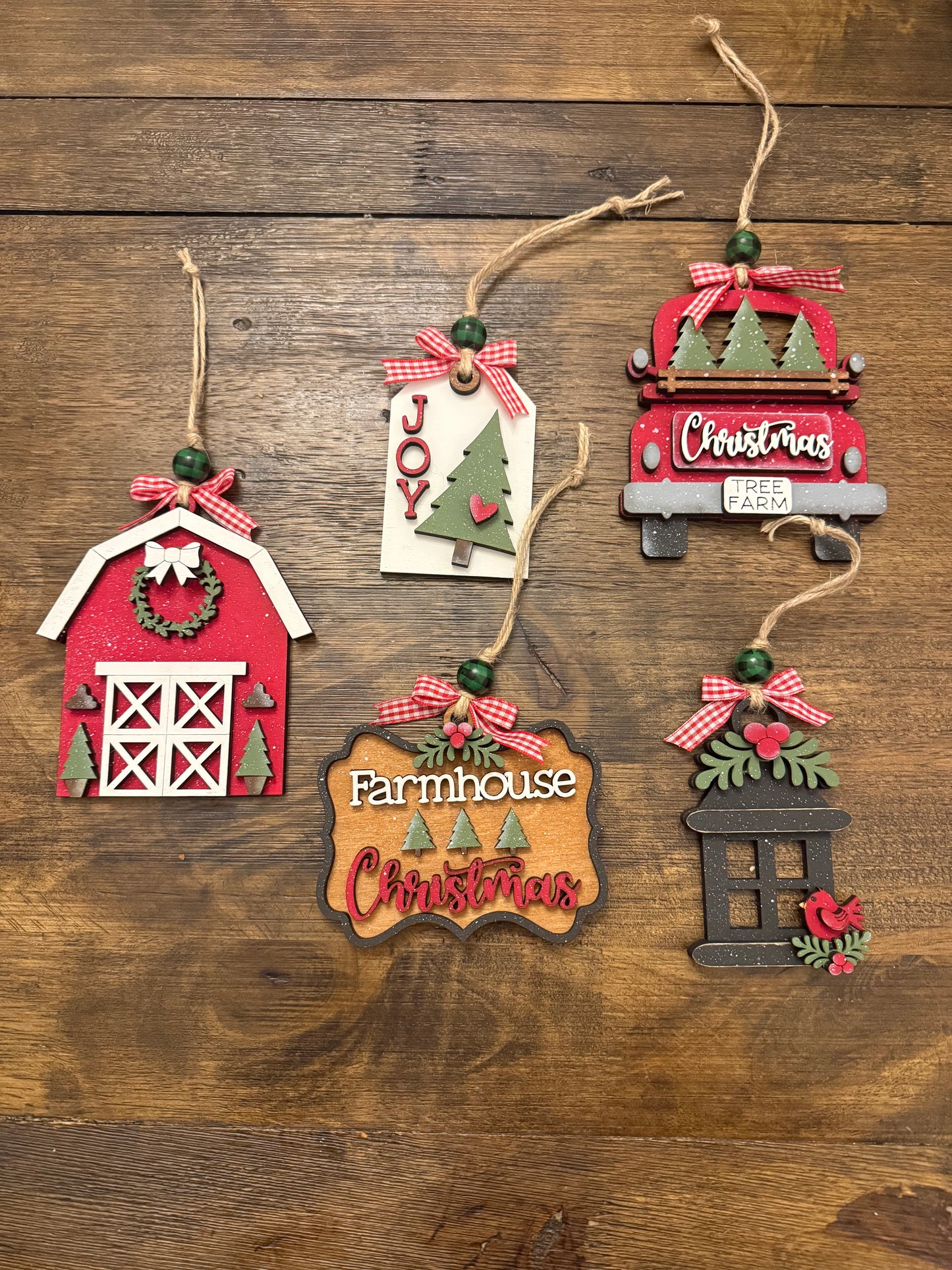 JOY Christmas Tree Ornament - Handmade Holiday Tag Decor