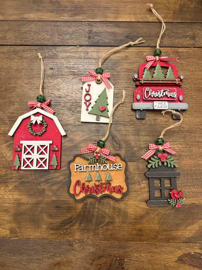 JOY Christmas Tree Ornament - Handmade Holiday Tag Decor