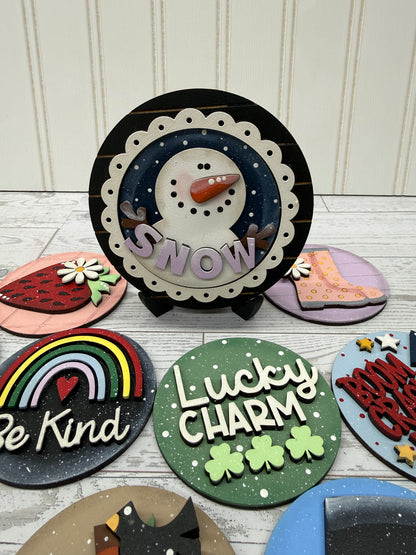 Interchangeable Round Wood Sign Base